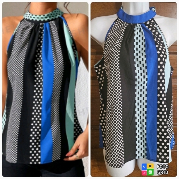 Woman's Polka Dot Halter Top - Picture 1 of 10